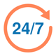 24/7 care animated logo